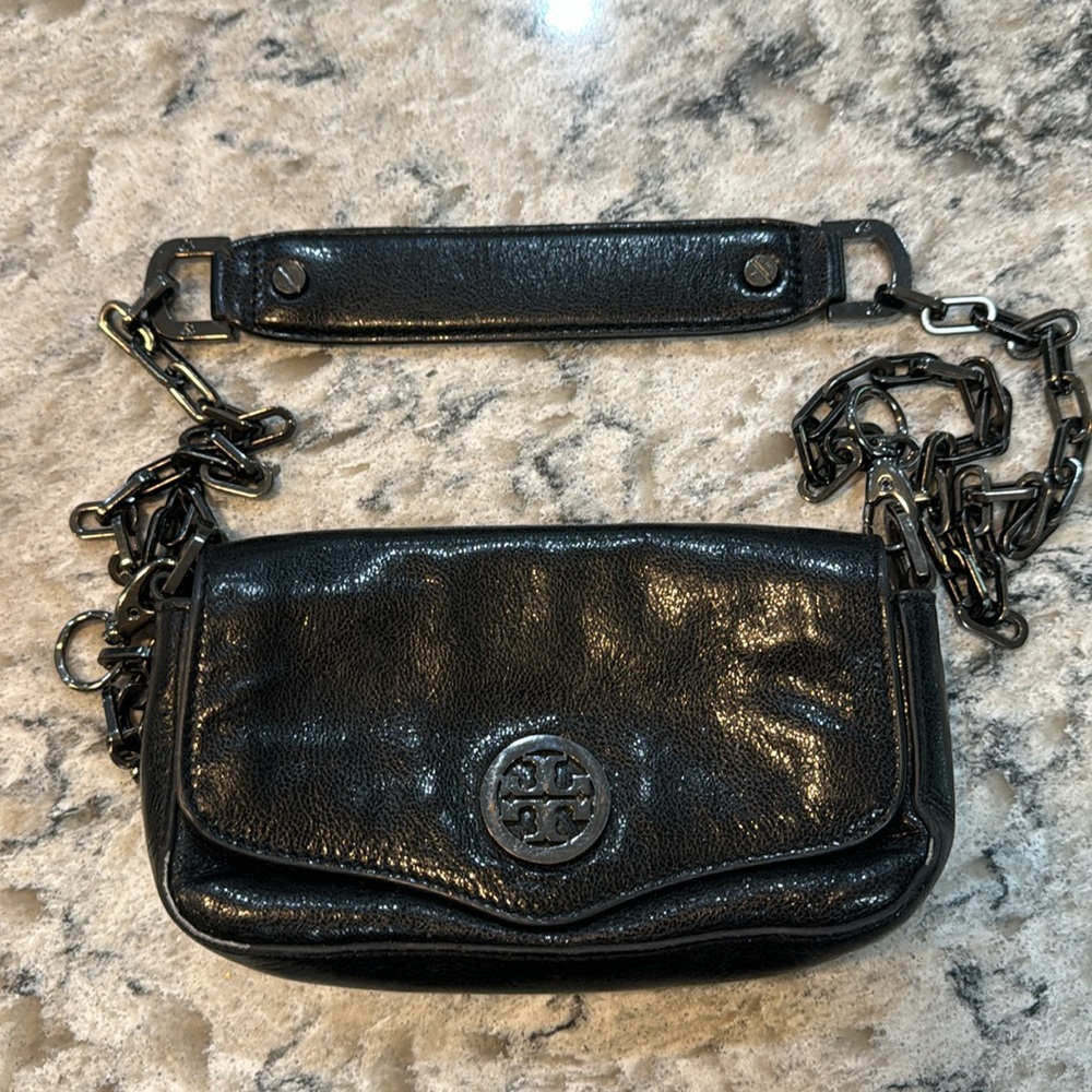 Tory Burch | Chain Link Leather Metallic Mini Crossbody Bag